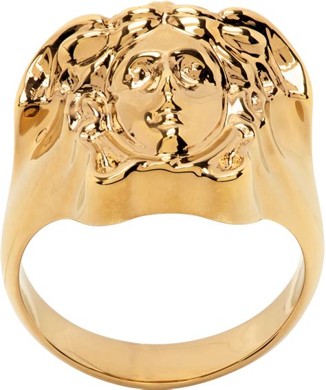 versace ring 18kgp|Versace medusa ring for sale.